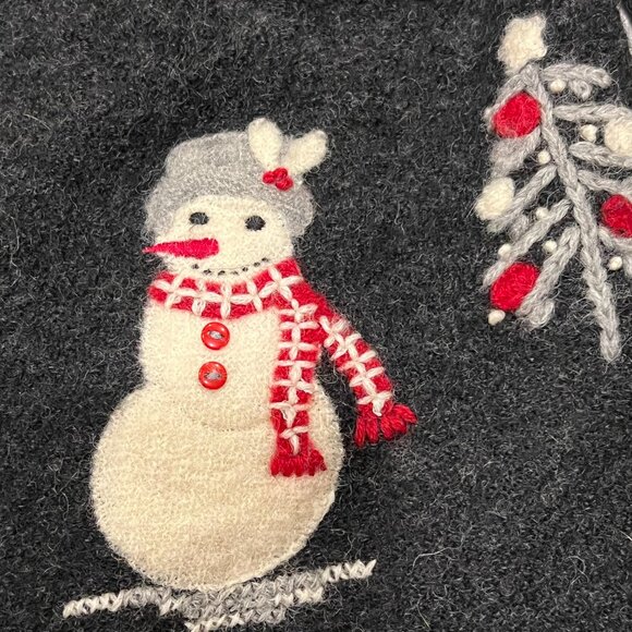 Coldwater Creek Snowman Zip Sweater Jacket, Wool, Charcoal, S - Picture 7 of 9